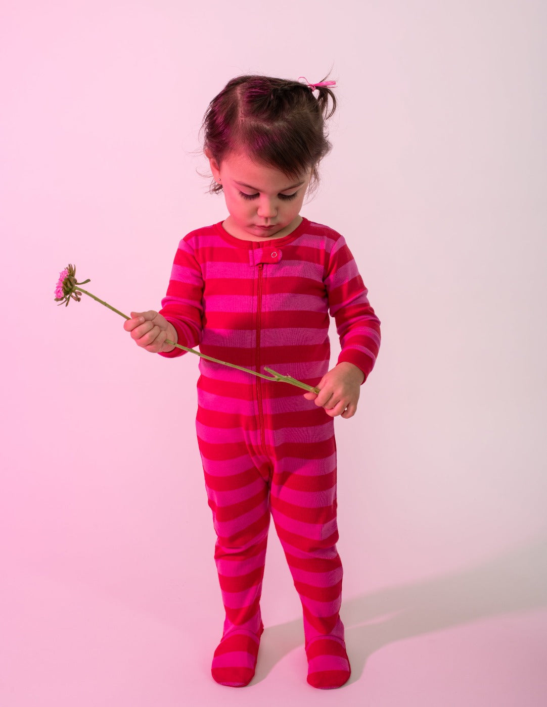 Leveret Kids Footed Red Pink Pajamas Leveret Clothing