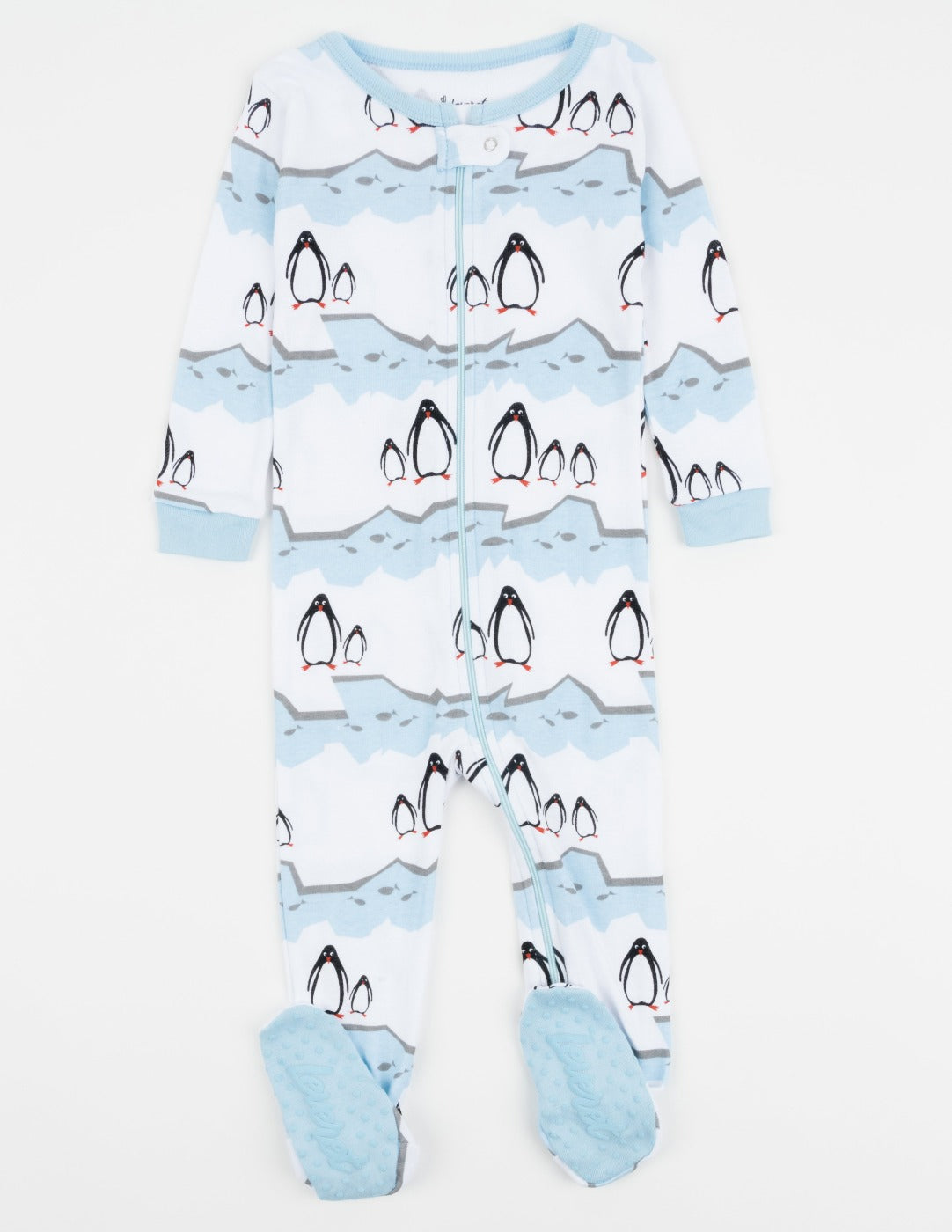 Kid's Footed Penguin Cotton Pajamas