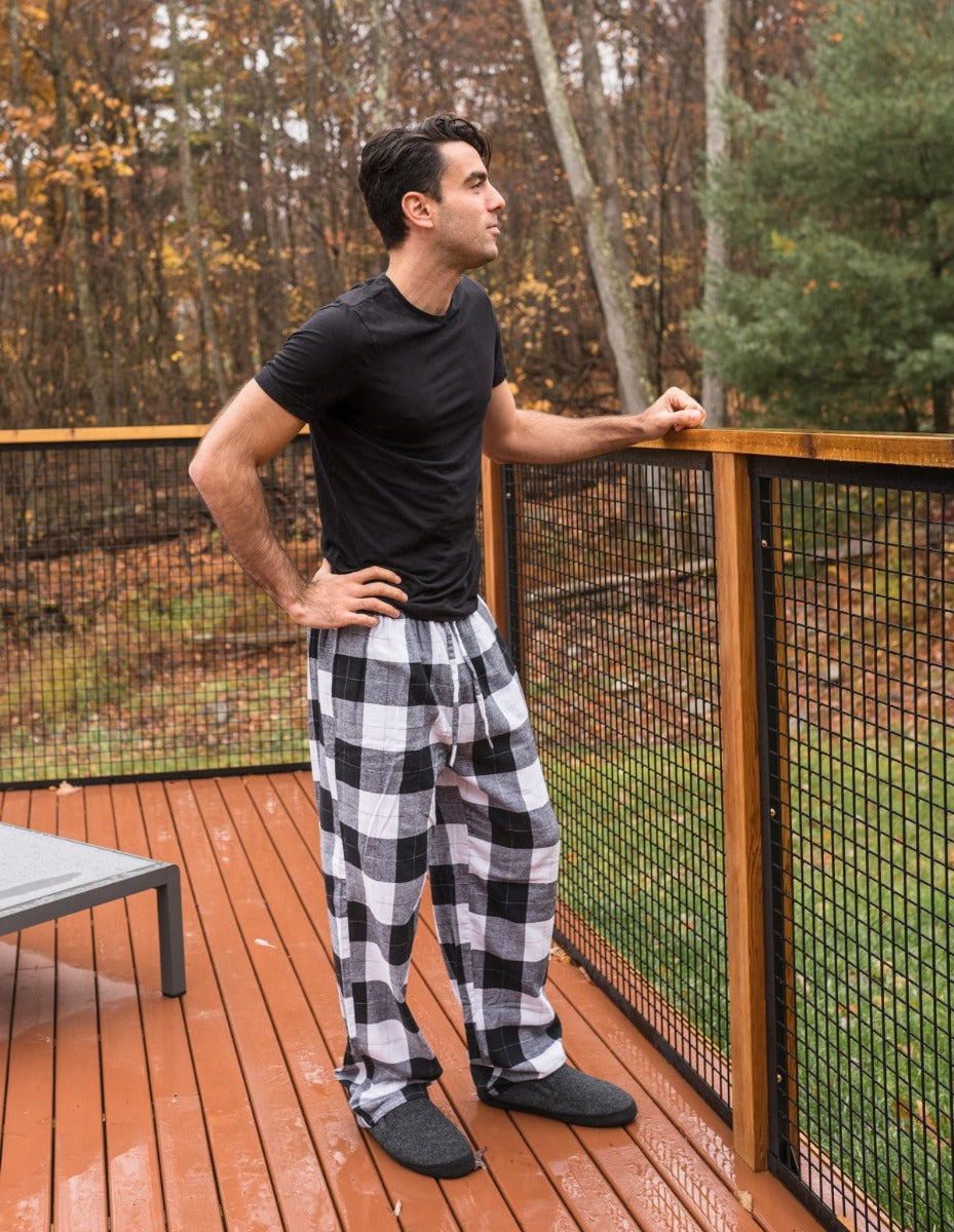 Plaid Pajama Set Long Sleeve Shirt And Full-Length Pant Pjs Lounge Set –  comfort district