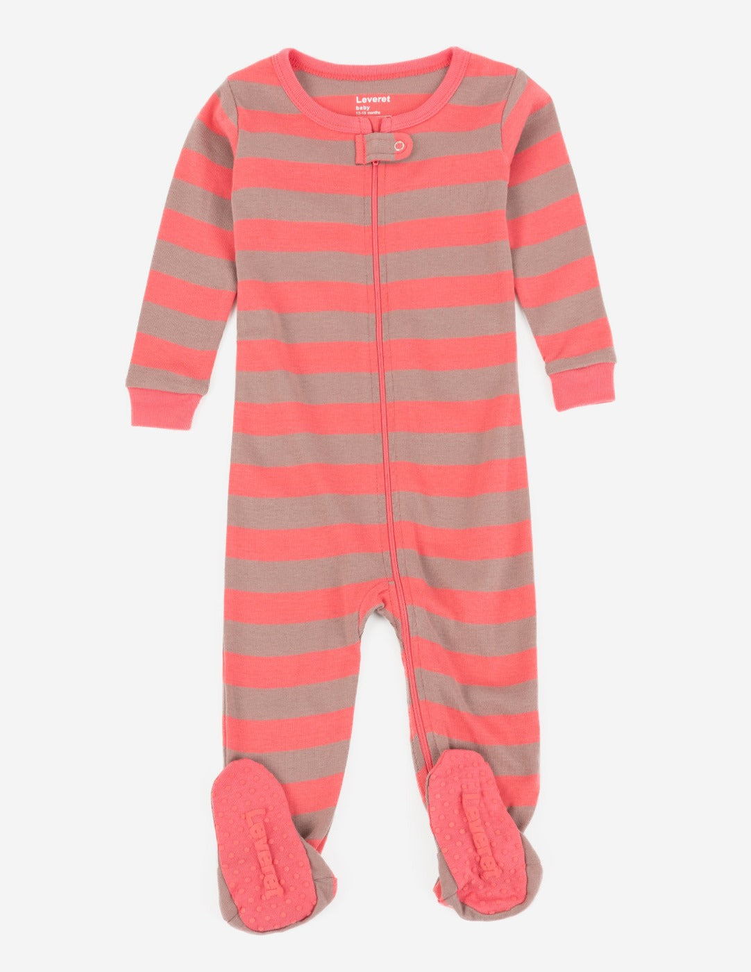 Leveret Kids Clearance Footed Rose Antler Stripes Pajamas