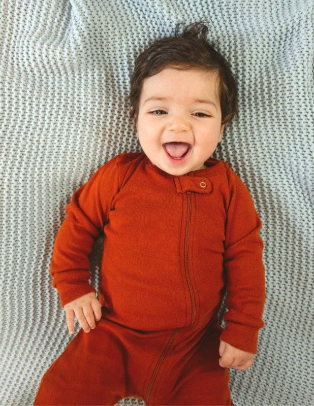 Solid color best sale footie pajamas baby