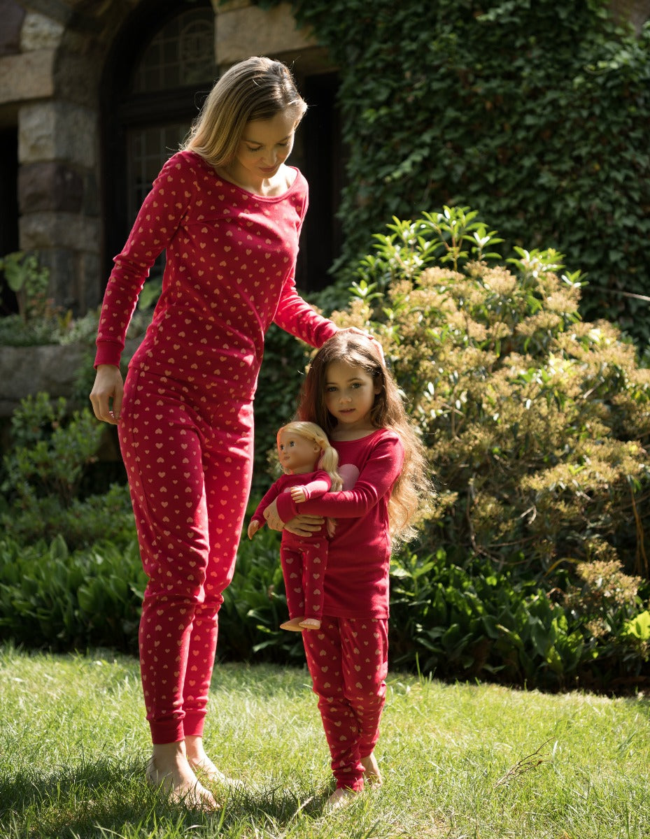 Leveret Women's Pink Hearts Pajamas – Leveret Clothing
