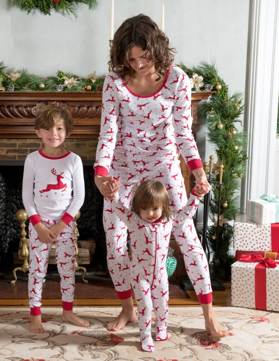 Matching Family Pajama Set Plaid Reindeer Merry Christmas