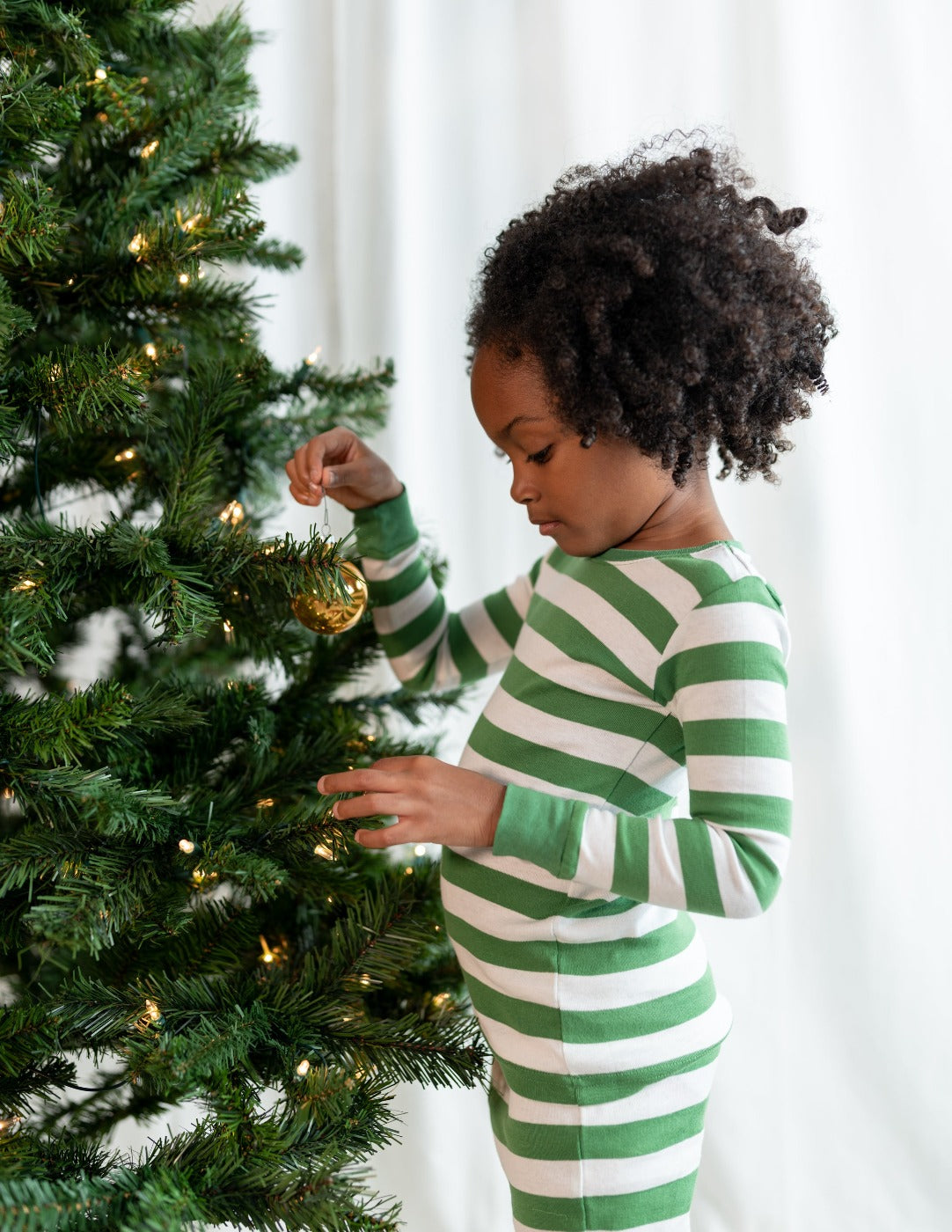 Green white striped discount pajamas