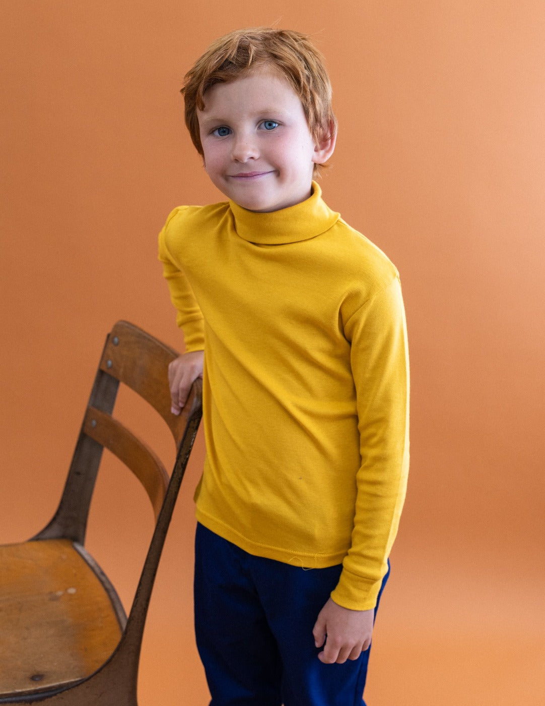 Yellow cotton sale turtleneck