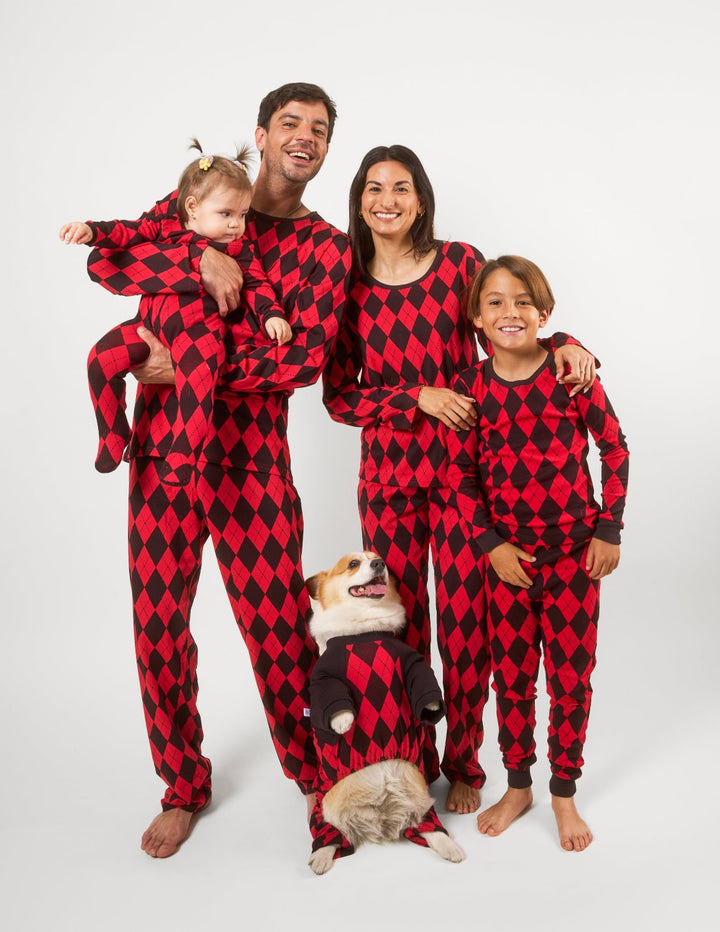 argyle matching family pajamas