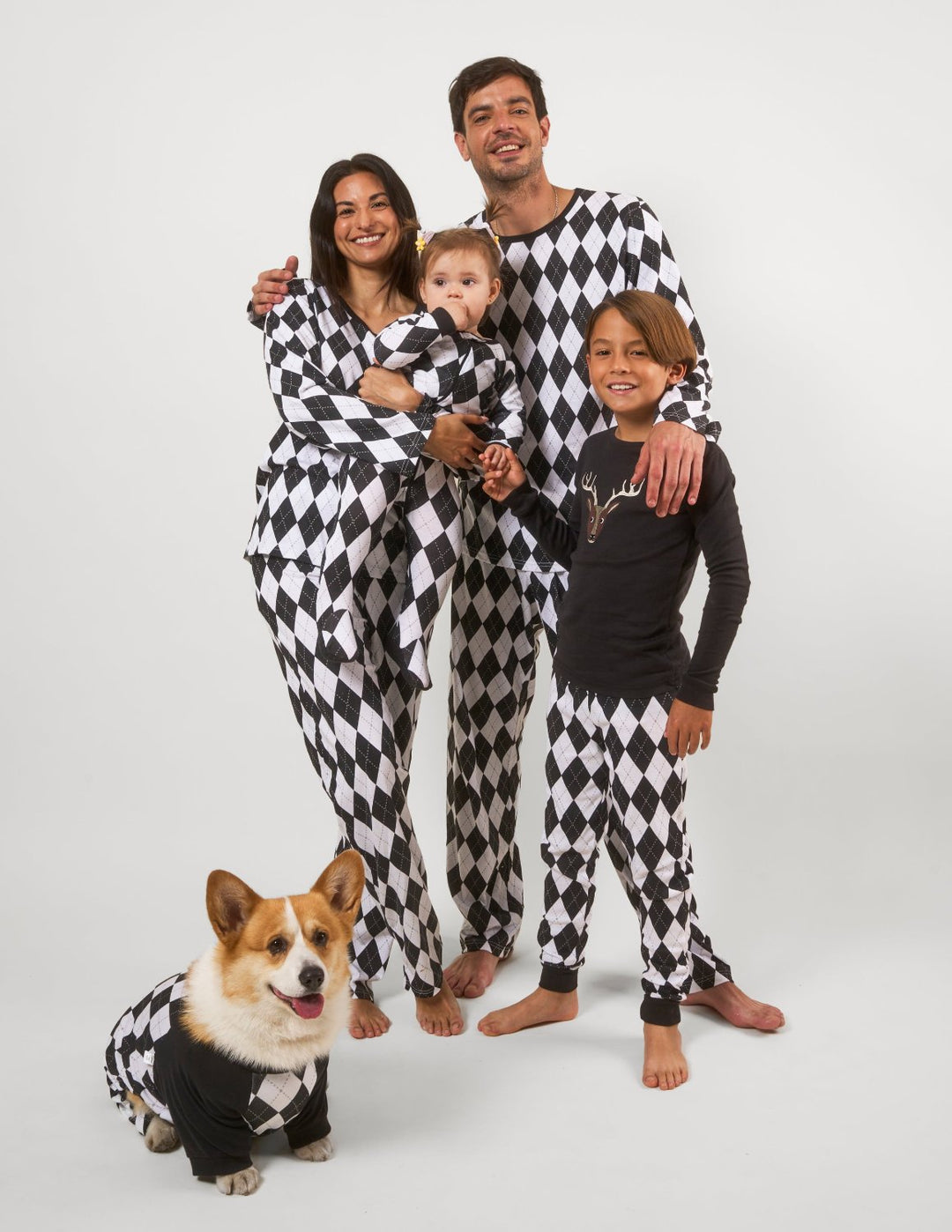 argyle matching family pajamas