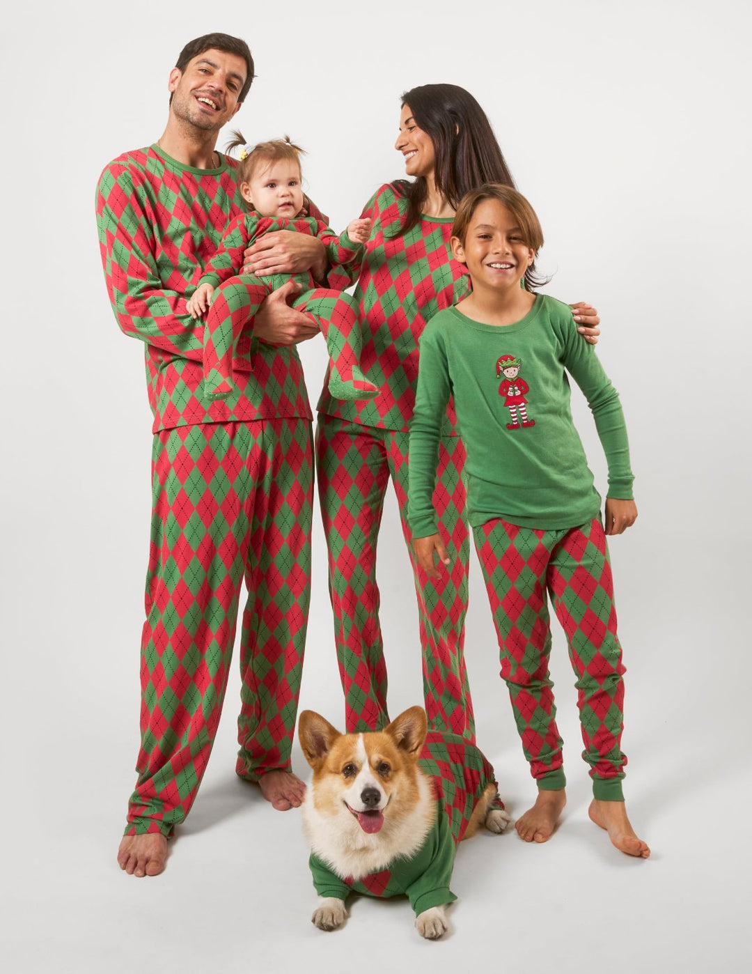 argyle matching family pajamas