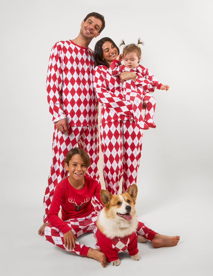 argyle matching family pajamas