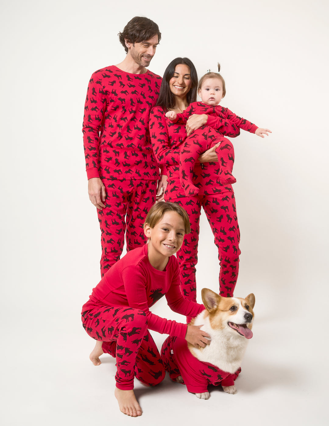 Moose matching family pajamas