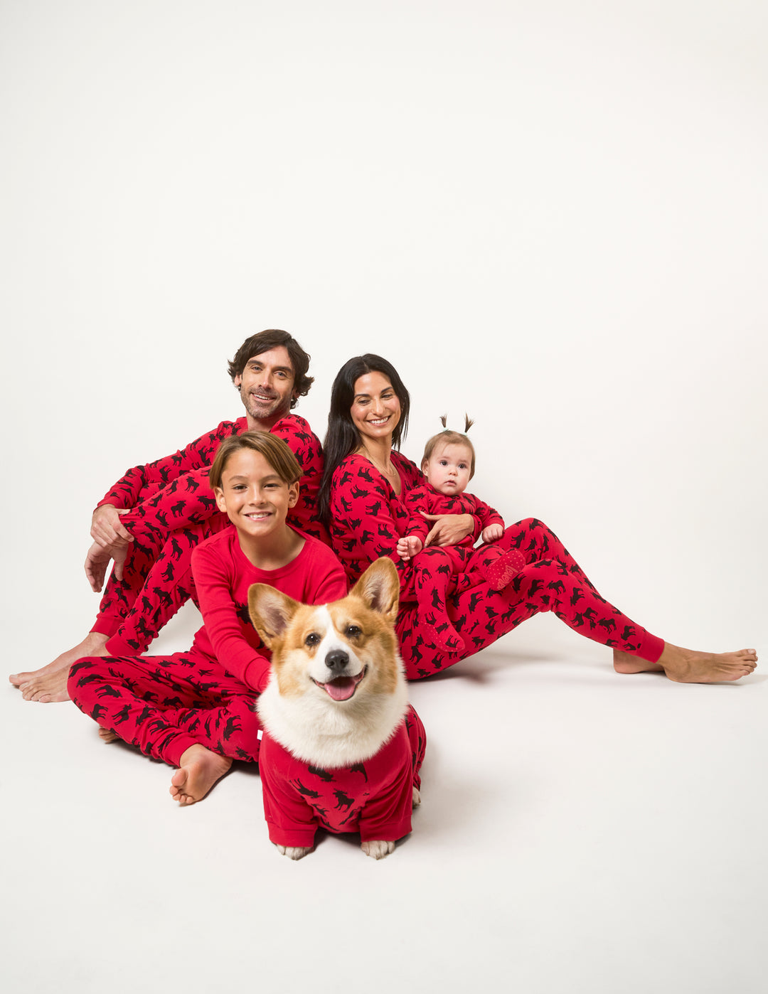 Moose matching family pajamas