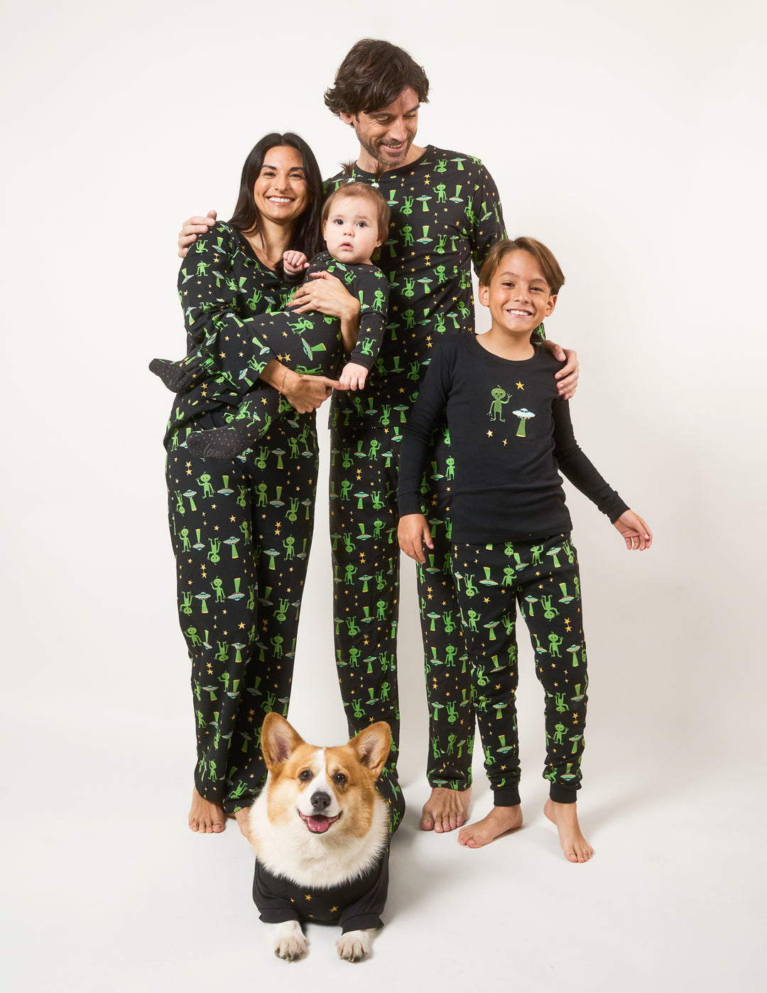 alien Halloween matching family pajamas