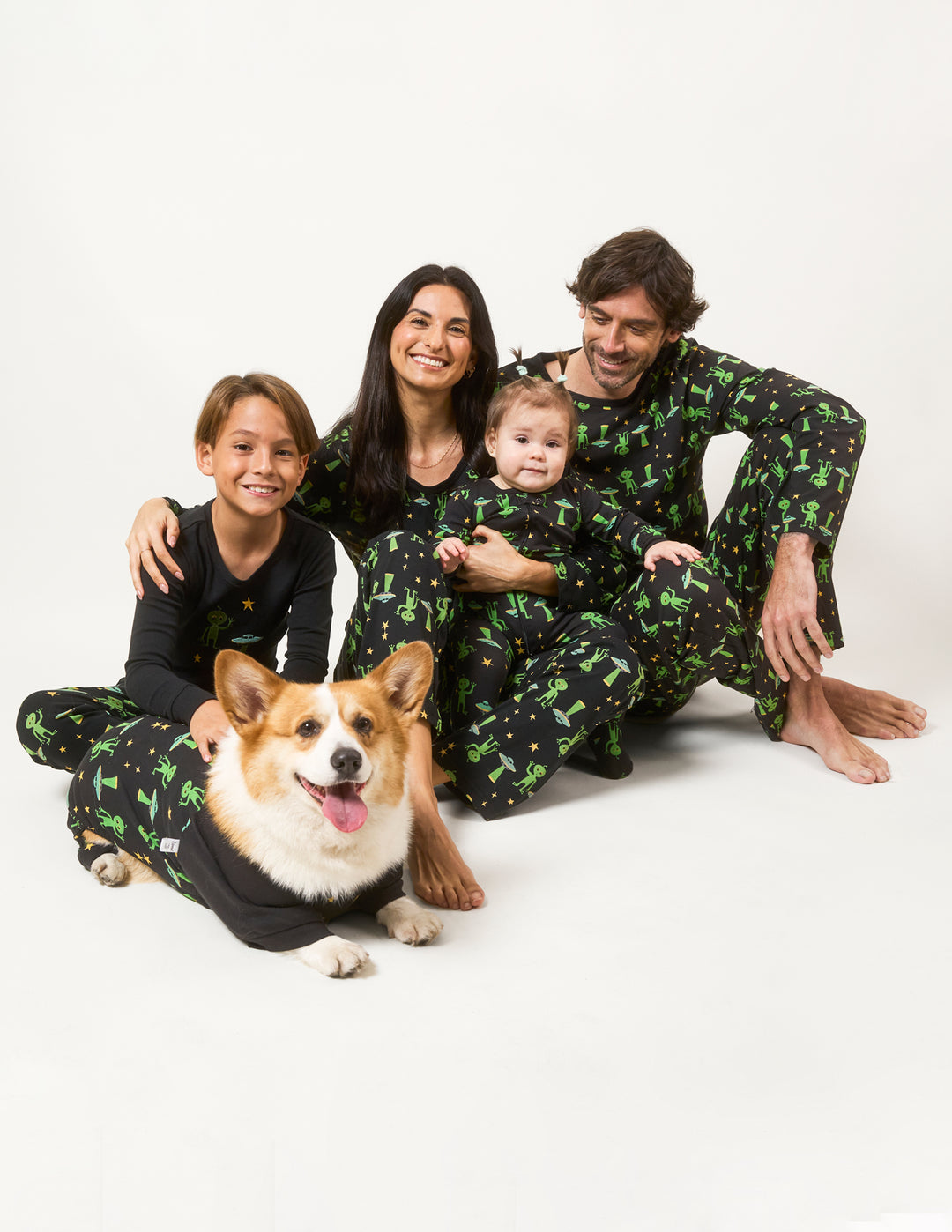 alien Halloween matching family pajamas