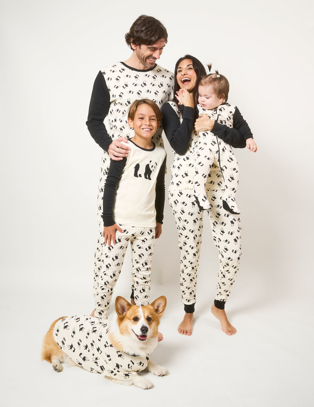 panda matching family pajamas