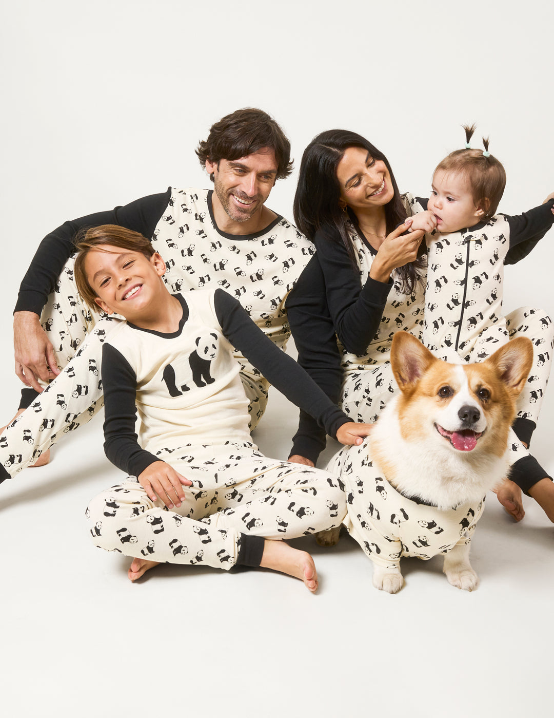 panda matching family pajamas