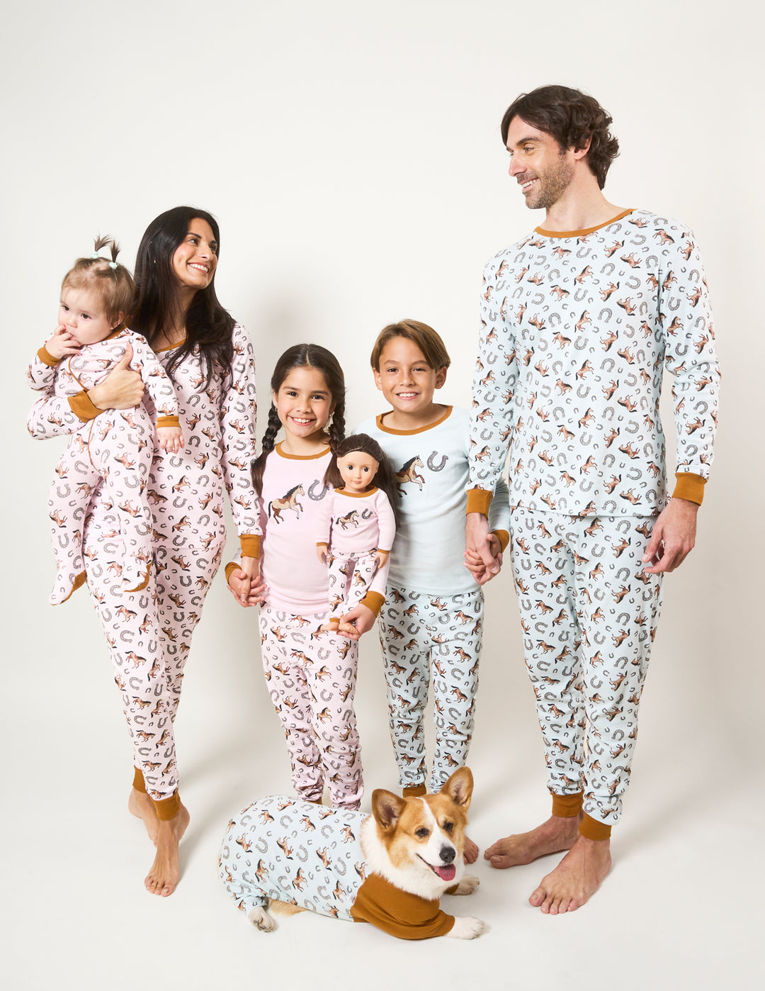 horse matching family pajamas