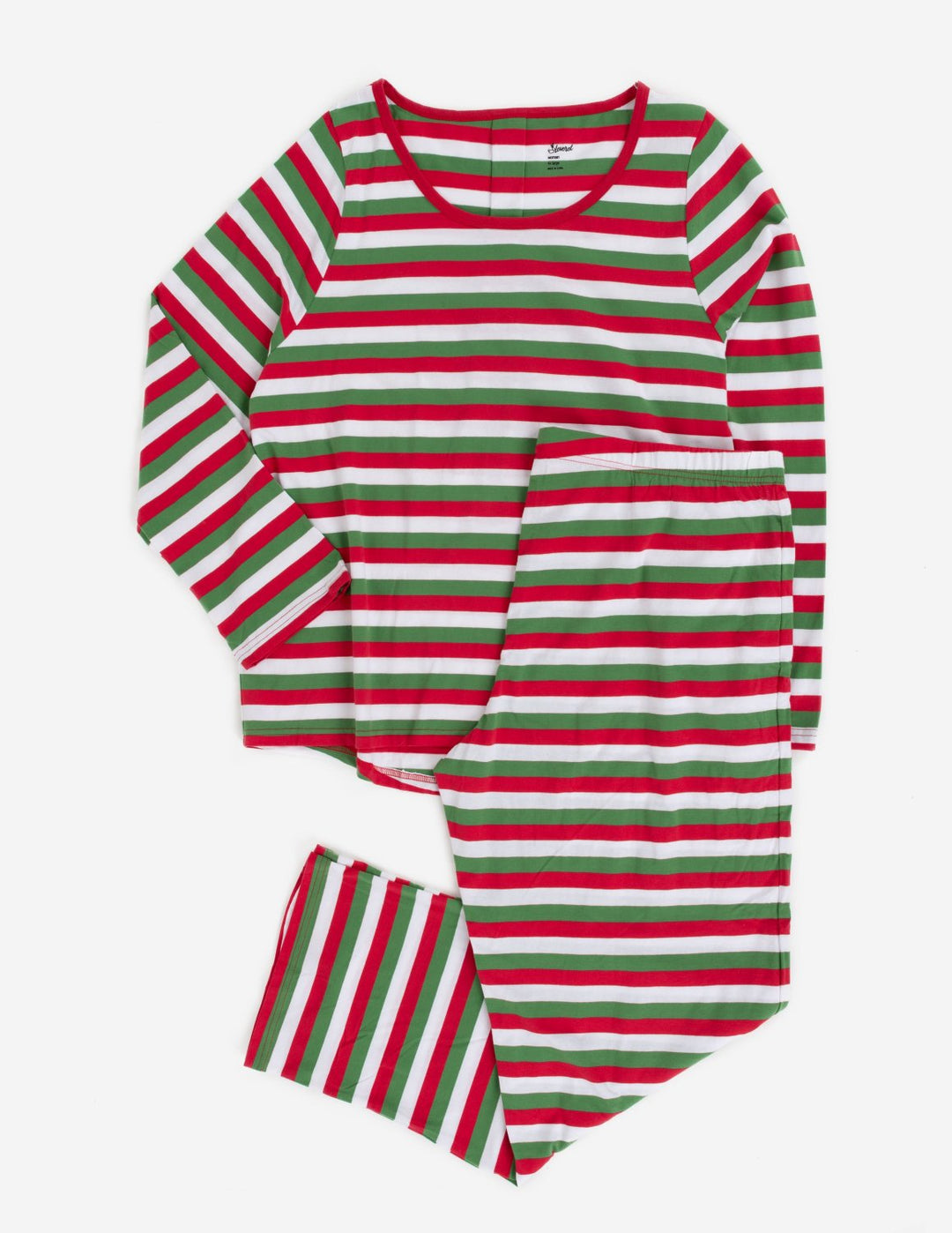 red white and green striped women's pajamas