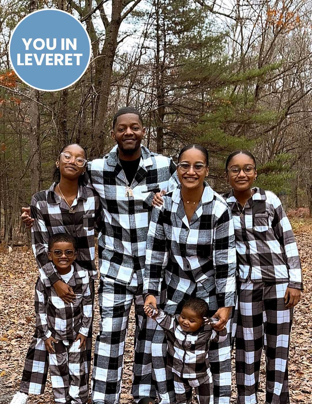 black and white plaid matching family