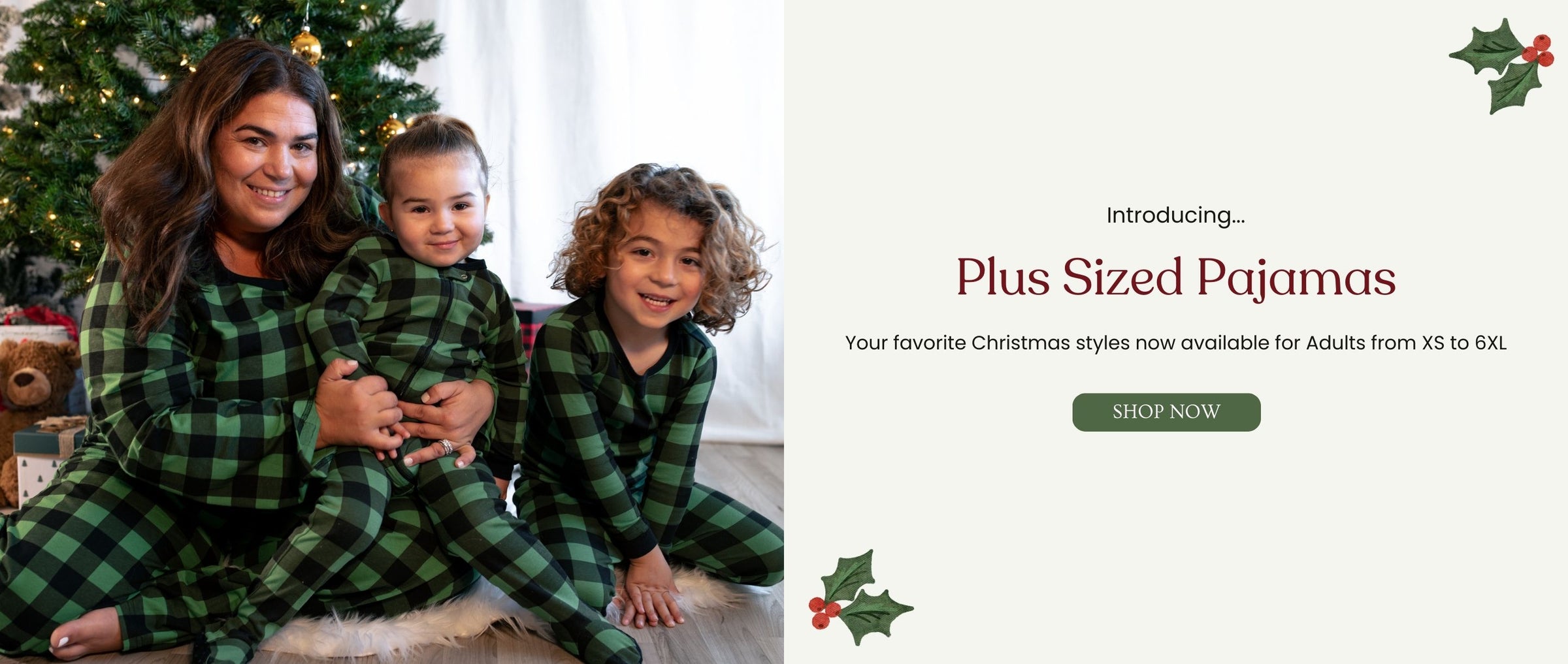 Plus sized Adult Pajamas in all your favorite christmas styles now available for adults from x-small to 6x-large