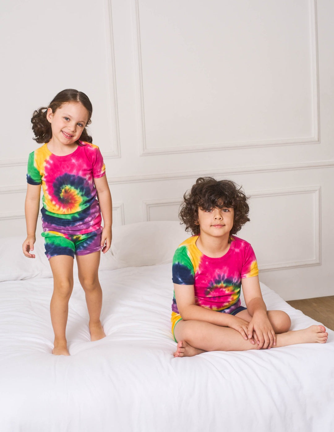 swirl tie dye shorts pajamas