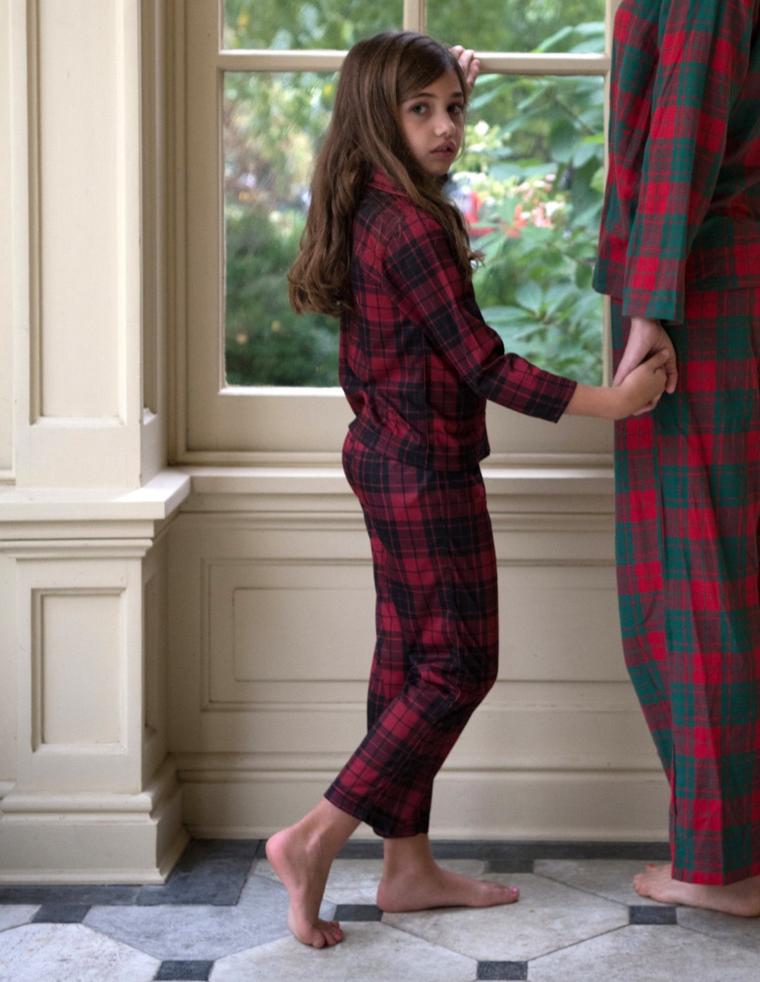 Women's Classic Holiday Plaid Flannel Pajama Set - Little Blue