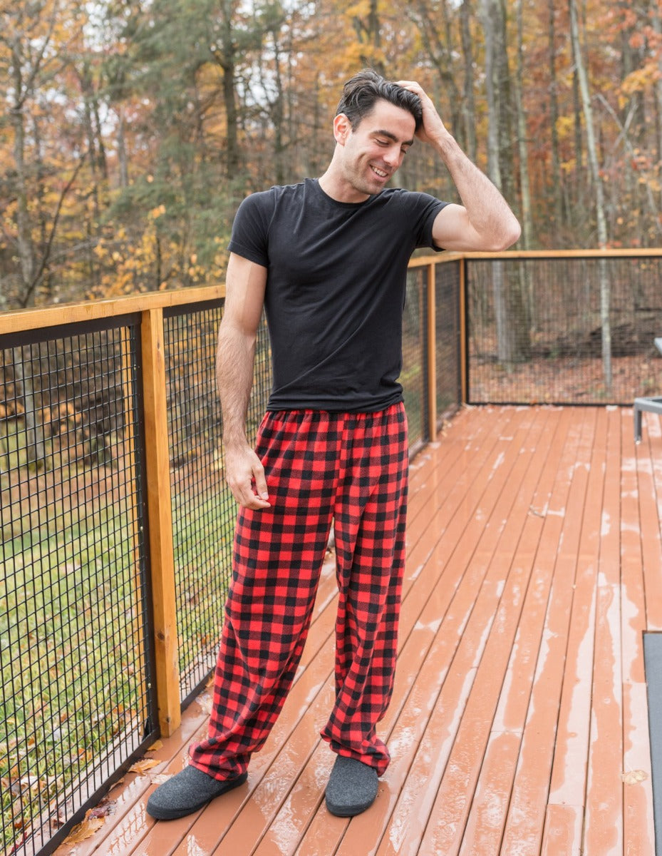 Leveret Men's Cotton Red & Black Plaid Pajama Set – Leveret Clothing