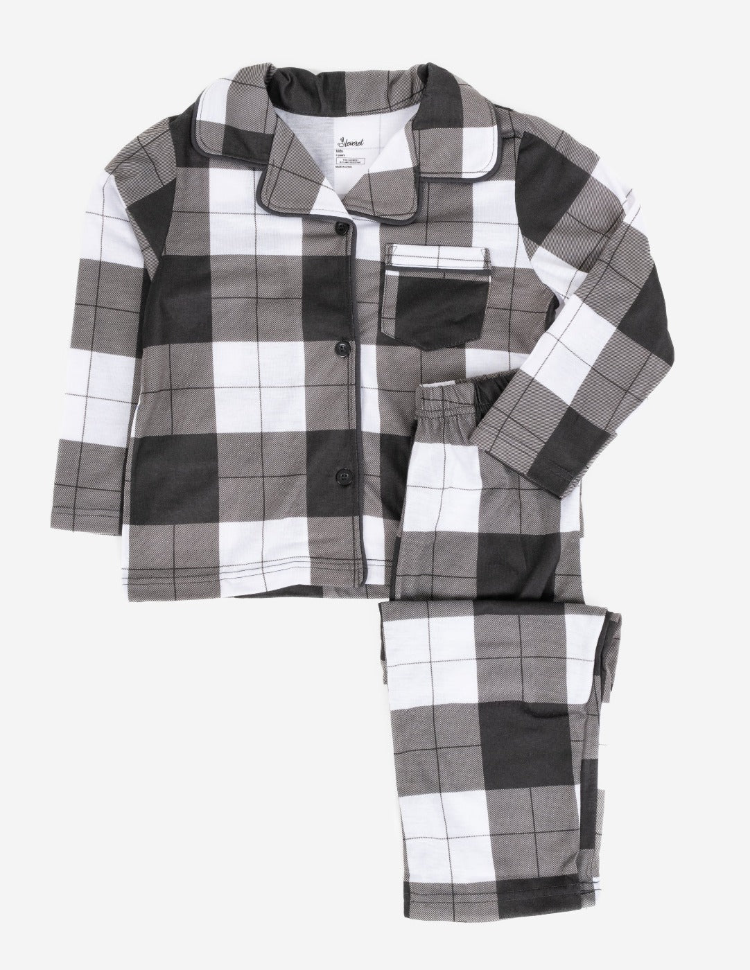 Black and white plaid baby online pajamas