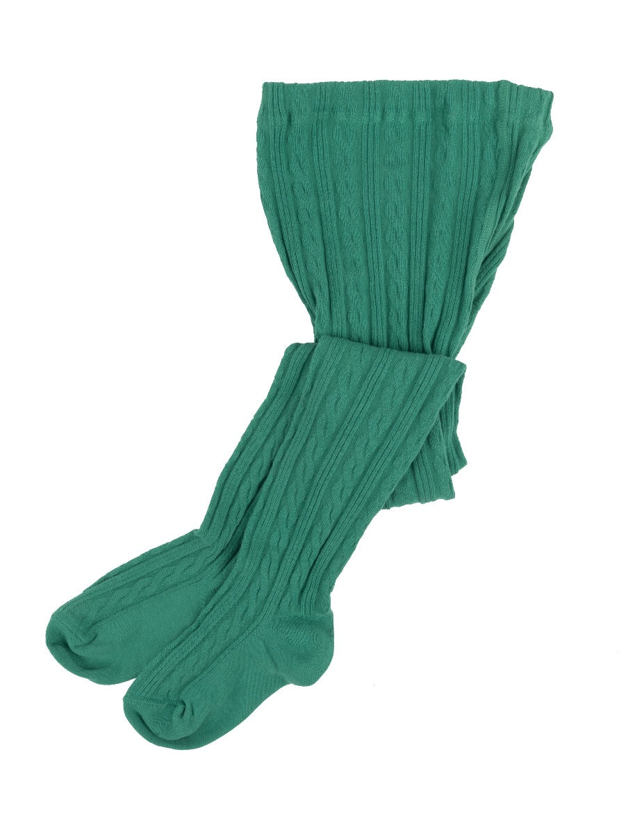 Leveret Girls Cable Knit Tights Green 4-6 Year : Target