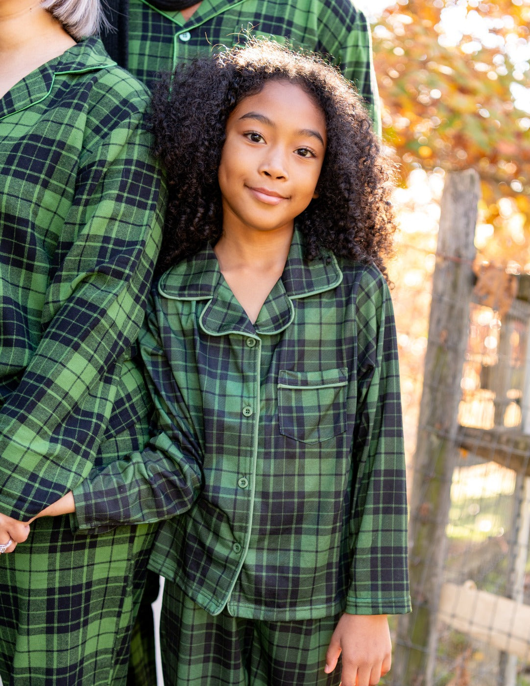Black & Green Plaid Matching Family Pajama Set – Leveret Clothing