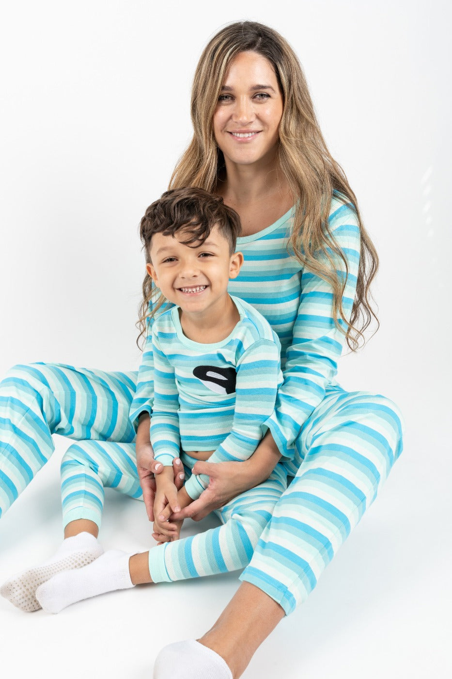 Grey Stripe Matching Family Pajamas