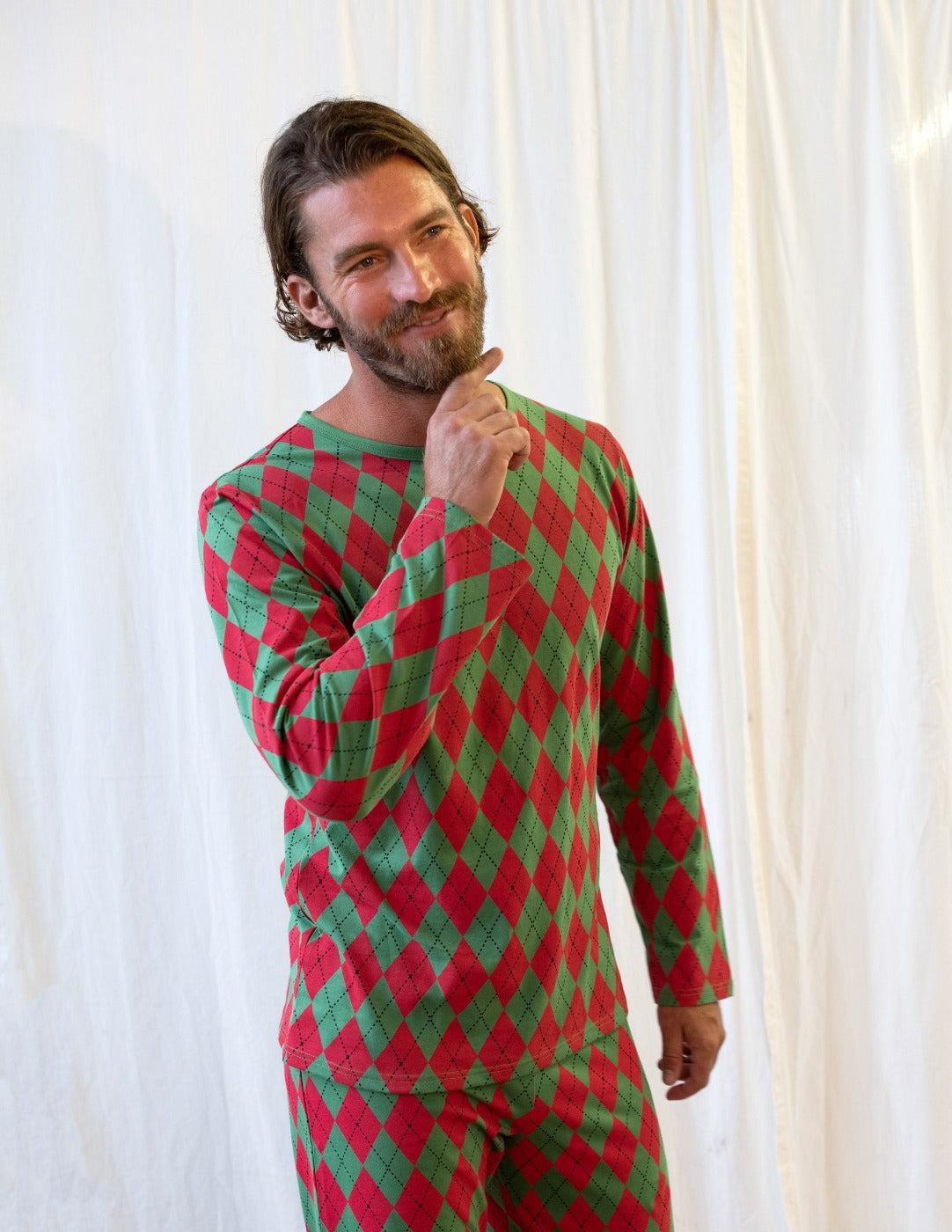 Men's long sleeve discount cotton pajama sets