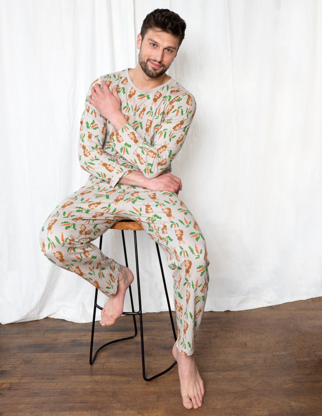 Mens Long Sleeve Sleepwear Set,Fashion Sleep Set Men Pajamas Suit