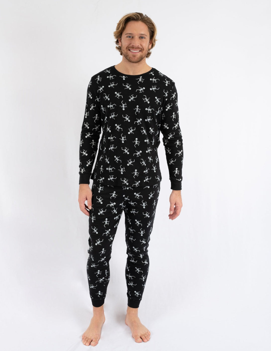 Haite Pajamas Outfits for Womoen Pjs Crew Neck T-Shirt Nightwear Loose  Plaid Lounge Pants Set Elastic Waist Sleep Bottoms With Pockets Black S 