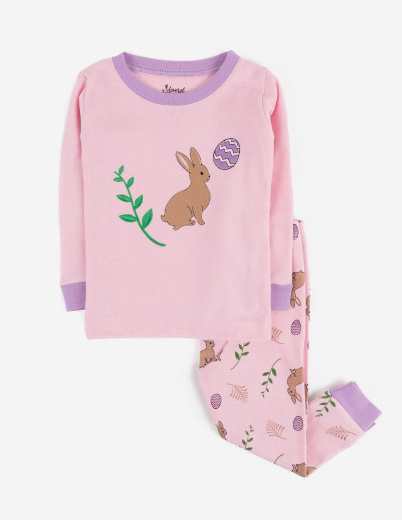 Pink Rabbit Pyjama Pants, Cute Bunny 3/4 Pants, Women's Pajamas