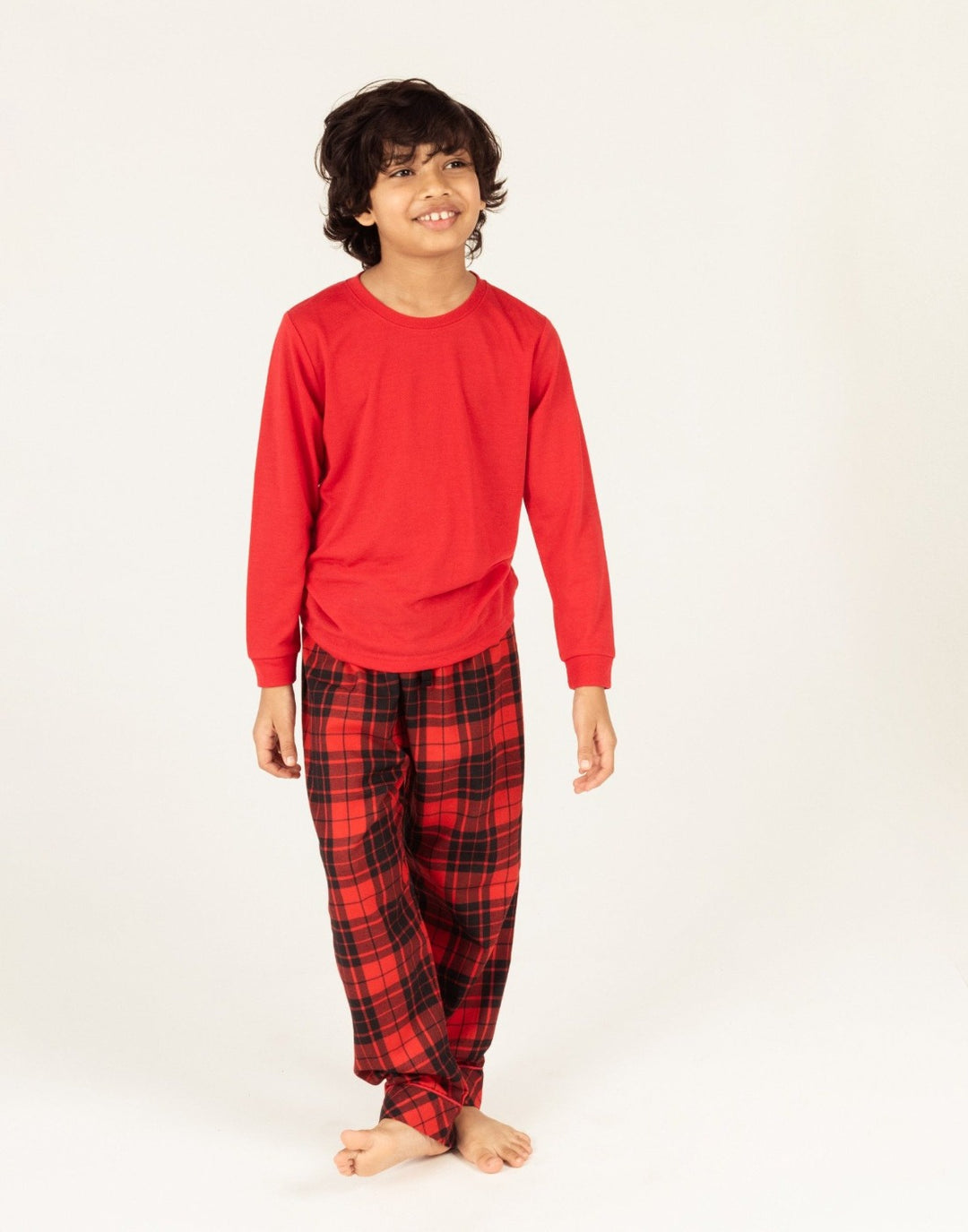 Kids Red & Black Plaid Flannel Set – Leveret Clothing
