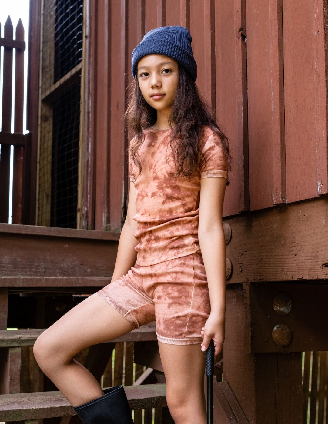 Kids Cotton Short Peach Mix Tie Dye Pajamas – Leveret Clothing