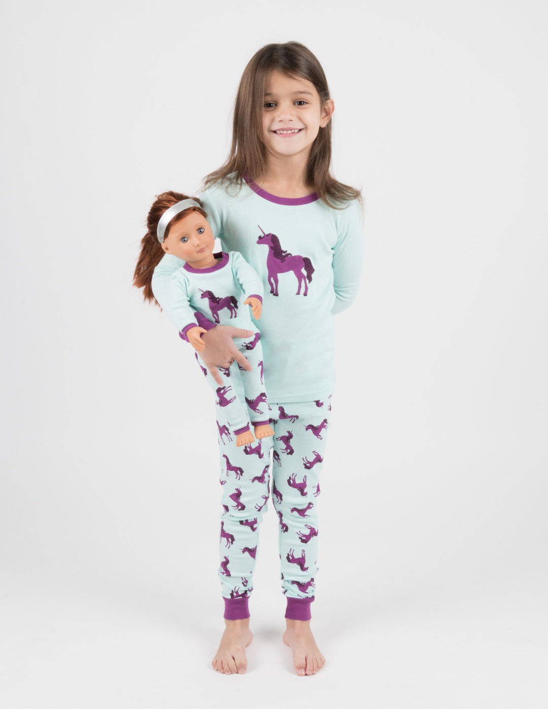 Matching Girl and Doll Unicorn Short Pajamas