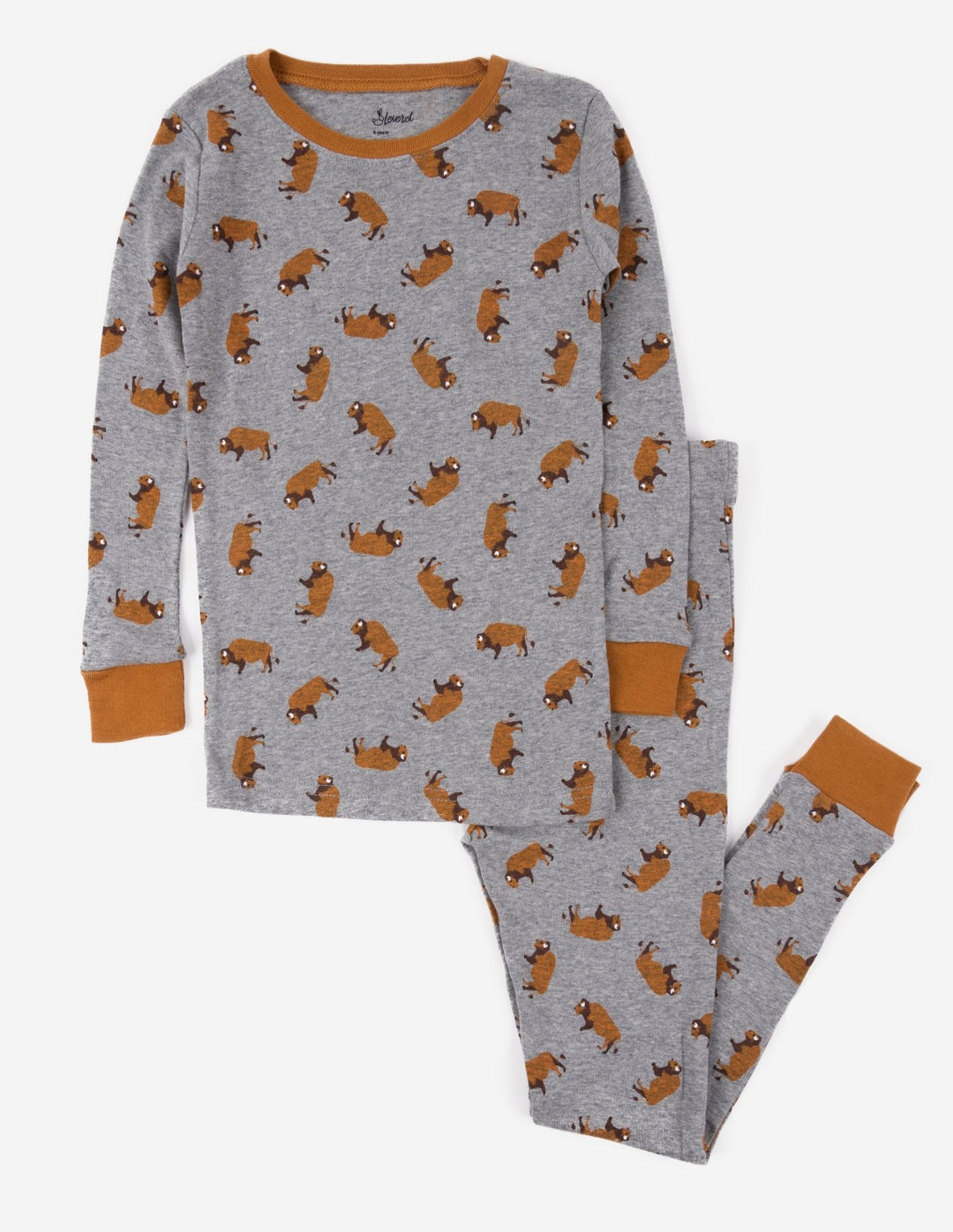 Boy's Plush Fleece Fair Isle Winter Wolf Pajama Set - Little