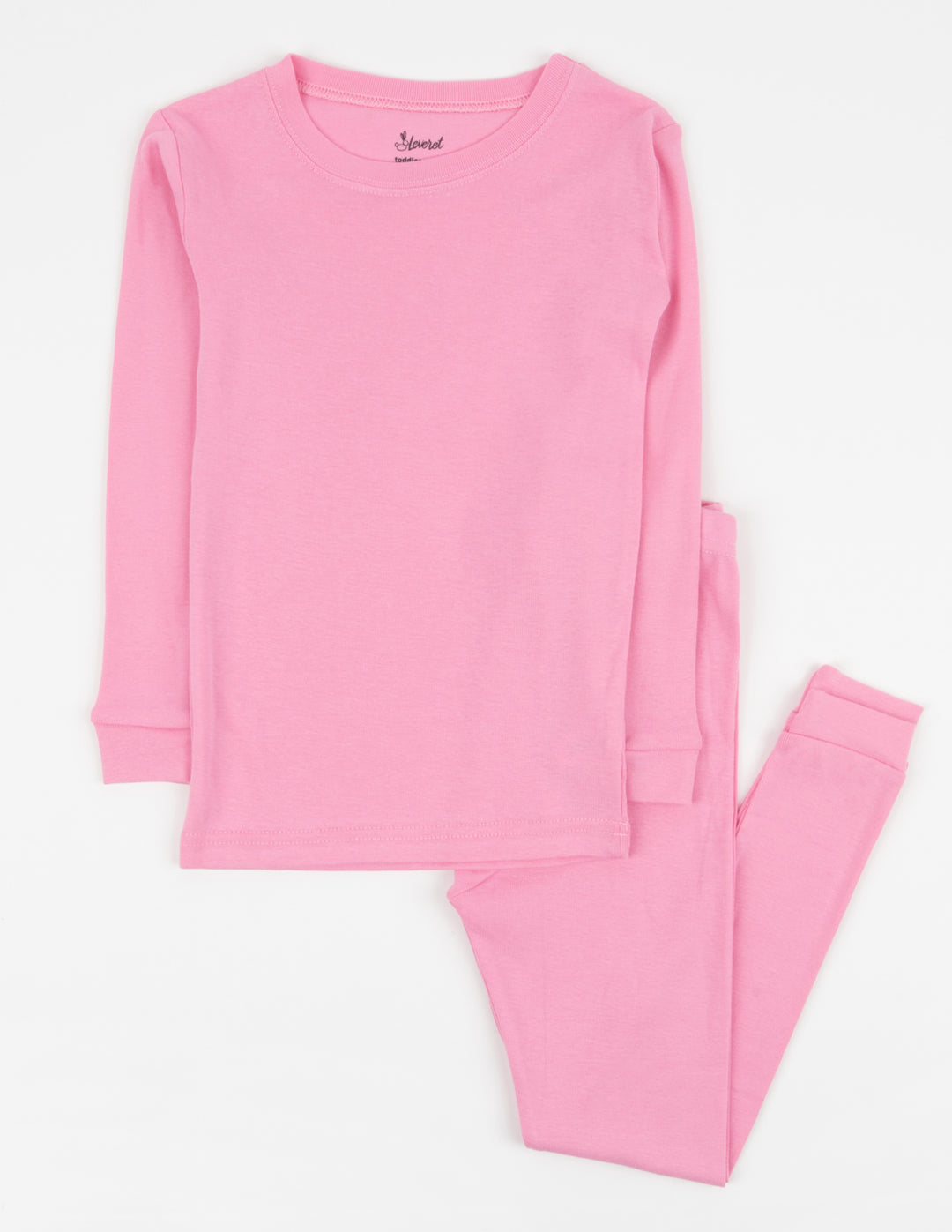 Ladies 100% Cotton Pyjamas Pink Henley PJ Top & Palm Leaf Pink