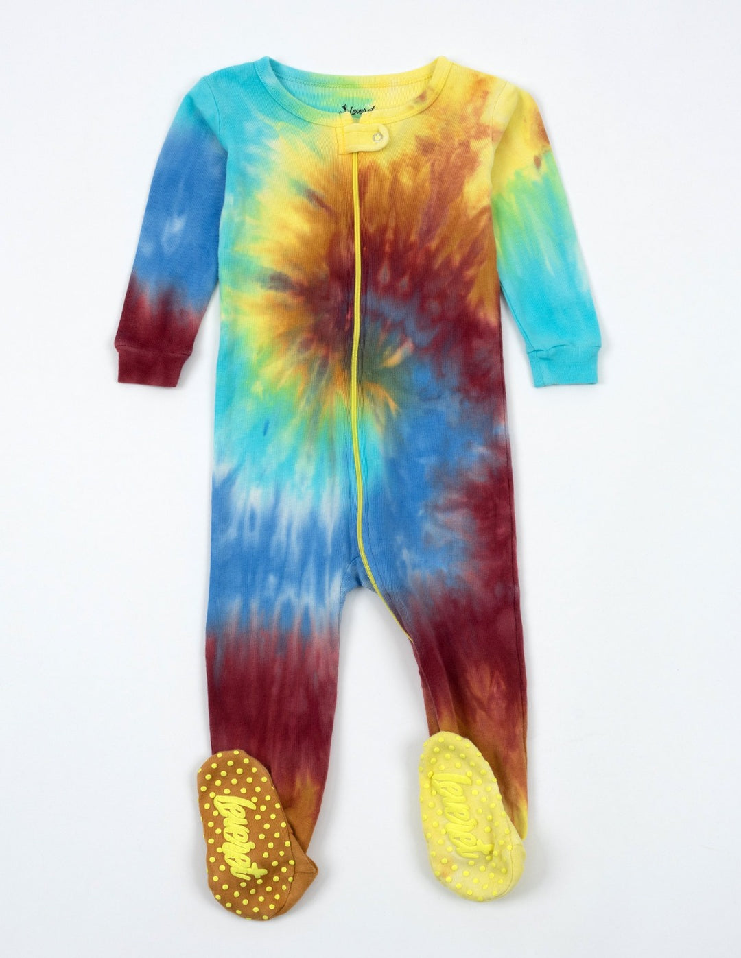 swirl tie dye footed baby pajamas