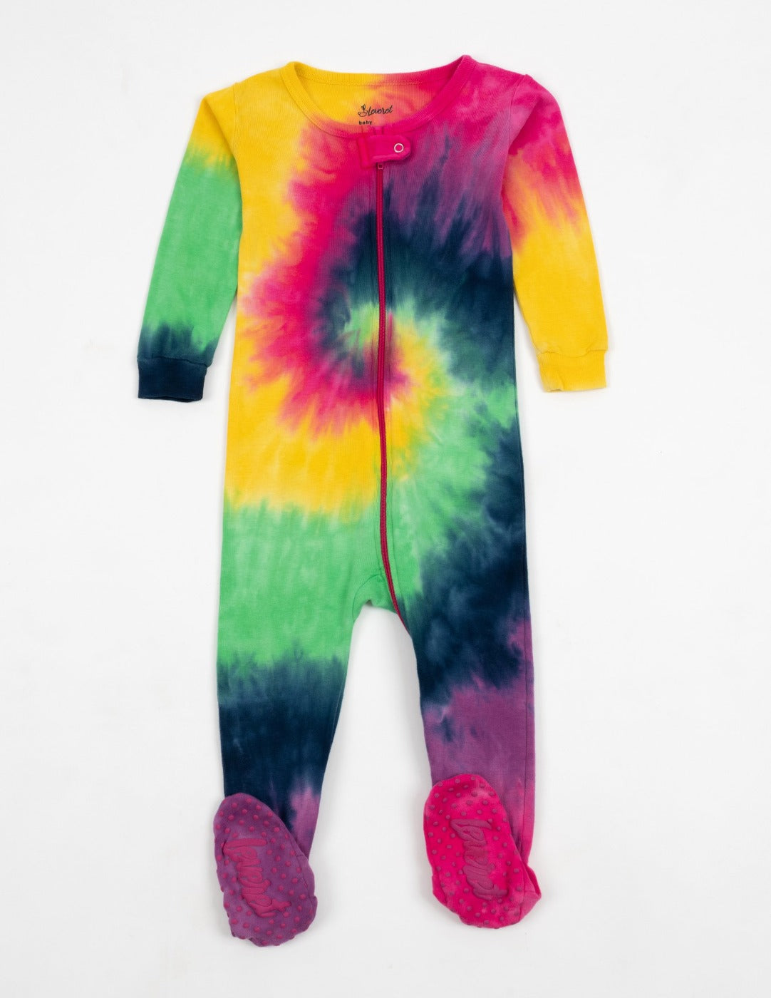 Kid s Footed Girl Swirl Tie Dye Pajamas