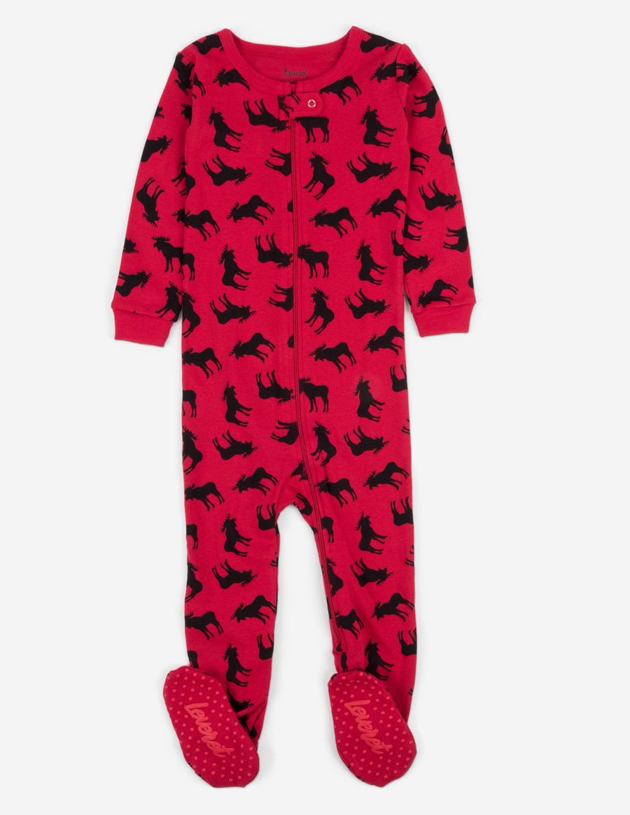 Red & White Moose Family Pajama Set