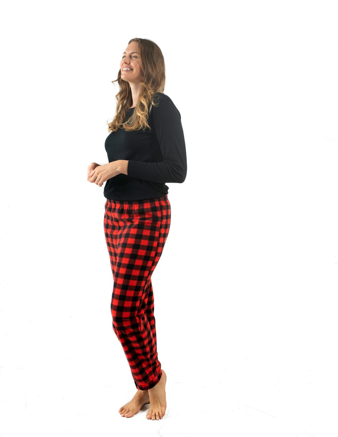 Women's Fleece Red & Black Plaid Set – Leveret Clothing