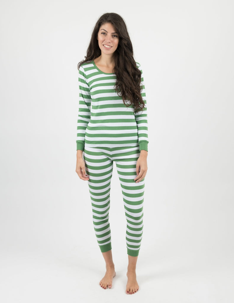 Leveret Womens Fitted Striped 2 Piece Pajama Set 100% Cotton (X