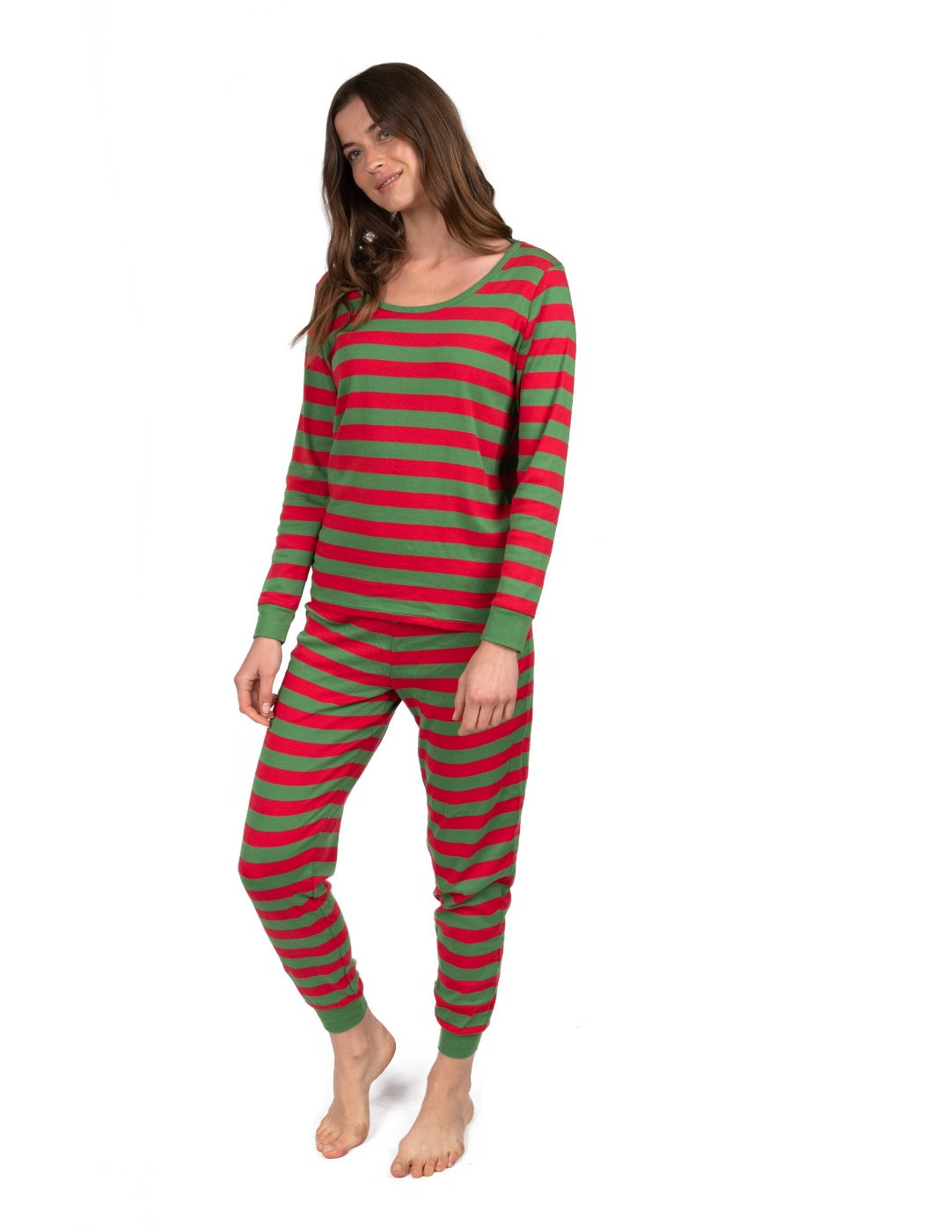 Red and best sale green striped pajamas