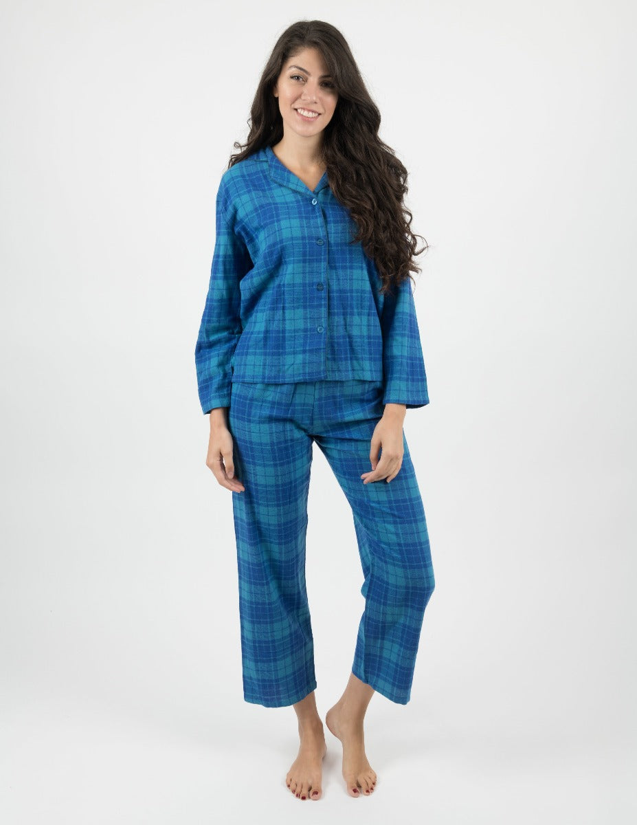 Just Love 100% Cotton Women's Capri Pajama Pants Sleepwear - Comfortable  and Stylish (Purple Plaid, Medium)
