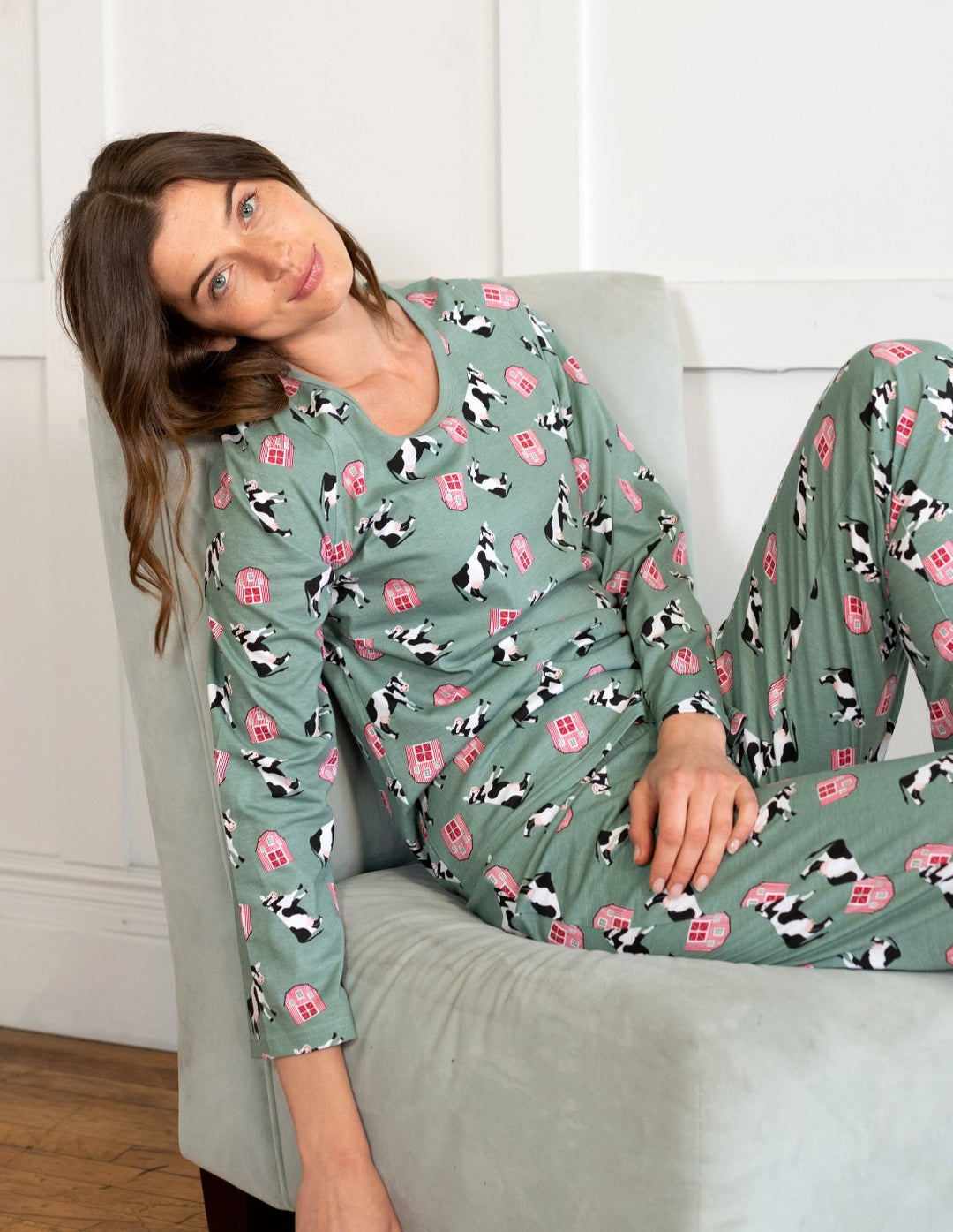 Leveret Kids Cotton & Fleece Cow Pajamas – Leveret Clothing