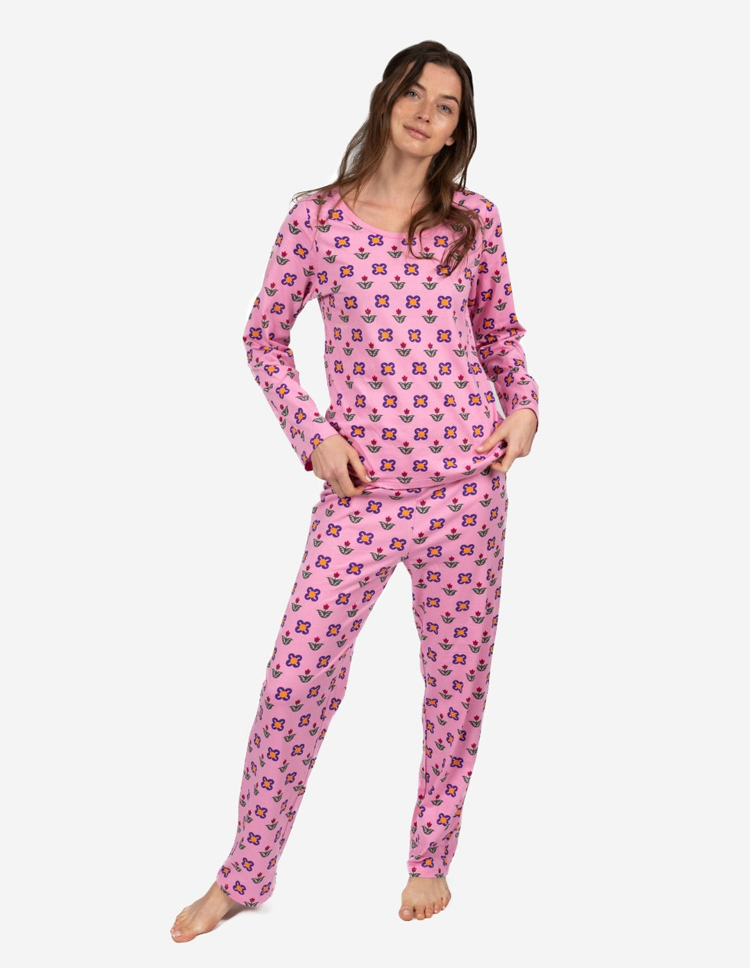 Orange Blossoms Women Pajamas- Finest Women Loungewear